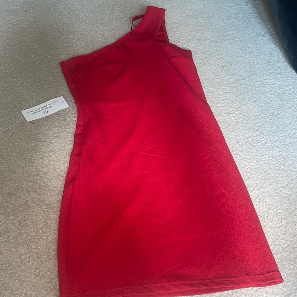 AX Paris red one shoulder bodycon mini dress size 6